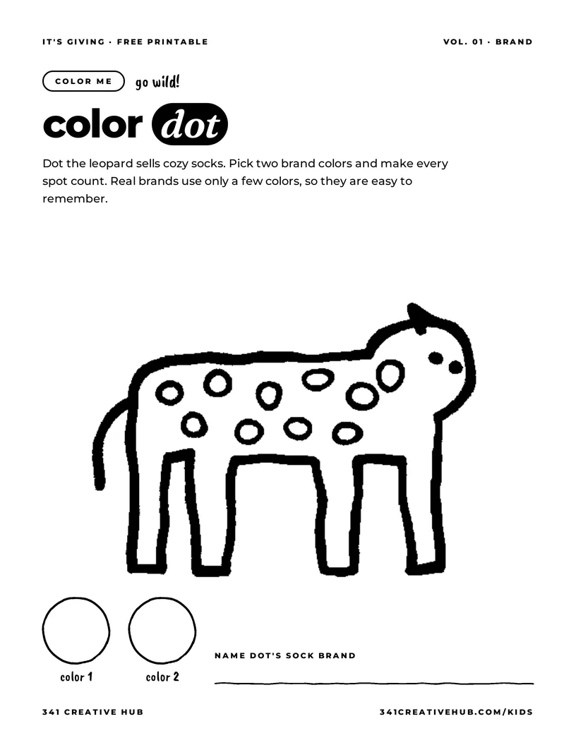 Color Dot, free printable worksheet for kids